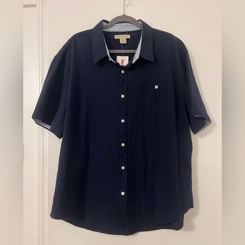 NWT Men's Navy Blue Short Sleeve Shirt size XXXL (Q127)